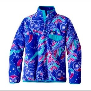 PATAGONIA Synchilla Snap T Fleece VINTAGE RARE ALL OVER OWL PRINT WOMENS Medium